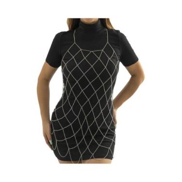 Imagem de Vestido Mini Vintage Sem Mangas Com Decote Ombro a Ombro E Costas Nuas