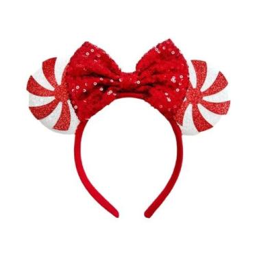 Imagem de Tiara De Natal Mickey Mouse Com Lantejoulas Em Forma De Floco De Neve 