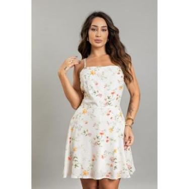 Imagem de Vestido Curto Camponesa Com Zíper e Alça Feminina Dialogo-Feminino