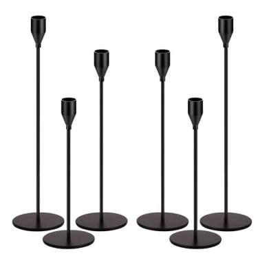 Imagem de Castiçais cônicos, castiçais altos para decoração de casa de Natal, mesa de manto, casamentos, jantar, festa, presente de inauguração de casa e aniversários