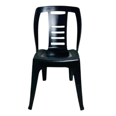 Imagem de Cadeira Plástica Dolfin Preta Empilhável Resistente