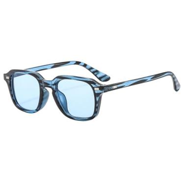 Imagem de Óculos de Sol Rivets Unissex com Lentes Espessas e Proteção UV400 para Esportes ao Ar Livre, Corrida e Ciclismo, Estampa Floral Azul