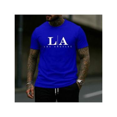 Imagem de Camiseta Básica Algodão Premium Camisa Estampada Los Angeles LA lançam