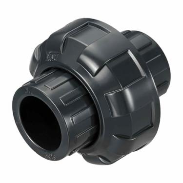 Imagem de DTGN 1 peça de encaixe de tubulação de união de PVC de 7,6 cm, SCH80 (Socket x Socket) Adaptador de acoplamento de união deslizante de PVC para conexão de tubo DIY, extensão de mangueira, cinza escuro