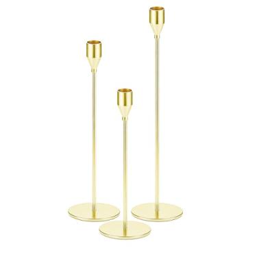 Imagem de Castiçais cônicos, castiçais altos para decoração de casa de Natal, mesa de manto, casamentos, jantar, festa, presente de inauguração de casa e aniversários