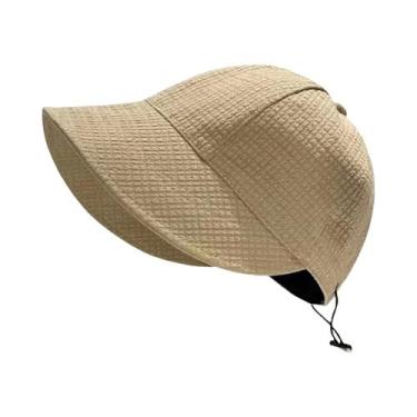 Imagem de Chapéu De Sol Feminino Ajustável E Dobrável De Algodão Com Aba Larga P