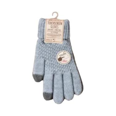 Imagem de Luvas De Inverno De Cashmere Tricotadas Com Tela Sensível Ao Toque Par
