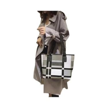 Imagem de Bolsa Tote Feminina De Couro PU De Grande Capacidade, Bolsa Casual De 