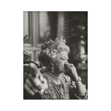 Imagem de Arte De Parede Humorística Retrato De Rainha Pôster Impresso Em Canvas