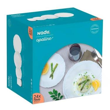 Imagem de Conjunto De Jantar Branco 24 Peças Louça Pratos E Copos Top - NADIR FI