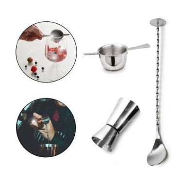 Imagem de Kit Bar 2 Dosador Bebidas Drinks Inox Dose 25/50ml + Bailarina - Clink