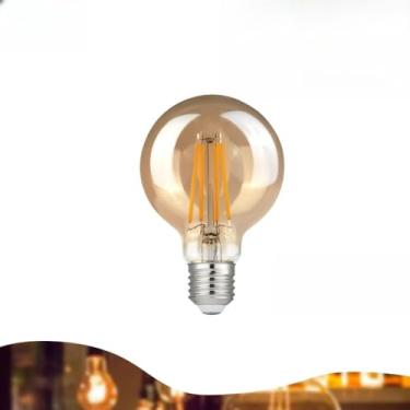 Imagem de Lâmpada LED retrô com filamento E27 de dupla voltagem 2200K ST64 G80 T45 T125 T185 2W 4W Lâmpada decorativa (Modelos G80 | Kit 1)