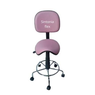Imagem de Cadeira sela secretaria estética para manicure tatuador dentista base 