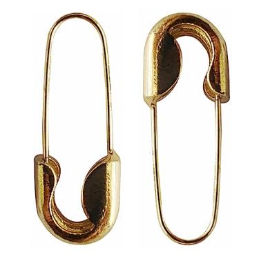 Imagem de felson Brincos De Alfinete Segurança Felson, Tamanho Pequeno, Hipoalergênicos, Banhados A Ouro 14K, Argola Com Clipe Papel Para Mulheres, Joias (Ouro)