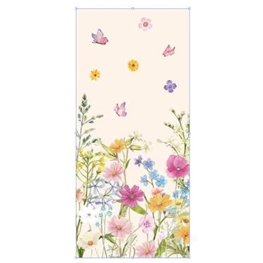 Imagem de Whaline 100 unidades de sacos de celofane de flores silvestres com laços torcidos sacos de plástico para guloseimas de borboleta floral para aniversário, chá de bebê, festa de casamento, lanche