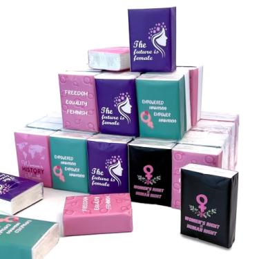 Imagem de 100 peças de papel de seda feminino mês história rosa liberdade igualdade feminismo papel guardanapo para mulheres mês da história feminino sala de aula escritório suprimentos de festa