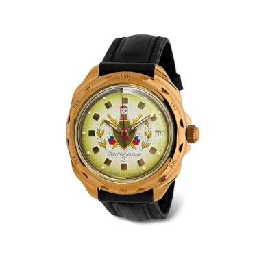 Imagem de Vostok | Relógio de pulso mecânico Komandirskie Border Troops #553, Couro 219553, Militar