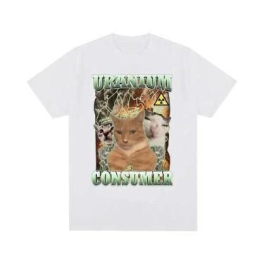 Imagem de Camiseta Feminina Casual De Verão Com Estampa Vintage De Gato Meme, Ma