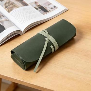 Imagem de Bolsa de maquiagem estilo coreano – Organizador de cosméticos em estilo para pincéis, lápis de sobrancelha e itens essenciais de beleza, bolsa portátil (verde)