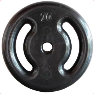 Imagem de Anilha Emborrachada 20 Kg - Preta - Fundição Fundminas