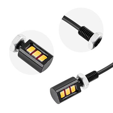 Imagem de Vroomoto 3 lâmpadas LED para carros, com luzes brancas, azuis, vermelhas, amarelas, ajuste universal para motocicletas e carros, material de alumínio, 12 V (luz amarela)
