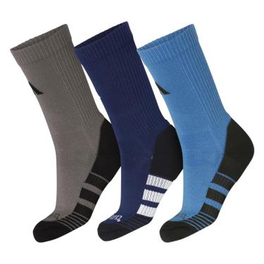 Imagem de Meia Adidas Performance Climacool Com 3 Pares - Marinho Azul e Cinza-P