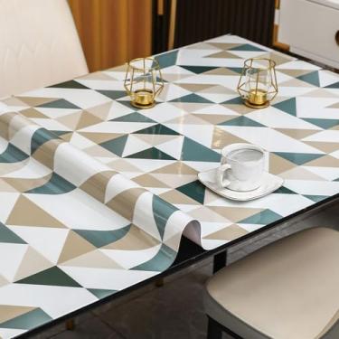 Imagem de Toalha de mesa de mesa à prova de óleo lavável de vidro macio tapete de mesa de PVC tapete de mesa de centro toalha de mesa tapete de mesa tapete de mesa (C,50 x 100 cm)