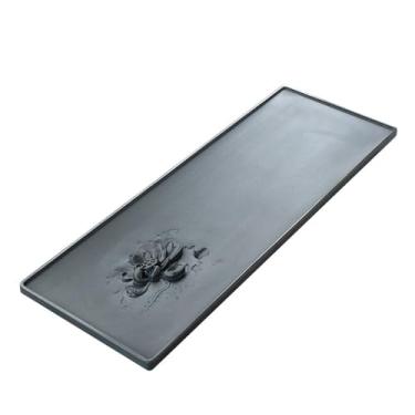 Imagem de Bandeja de chá turquesa bloco inteiro de pedra natural alívio tridimensional criativo auréola tianluo pedra verde prato de chá (80 x 28 x 3 cm)