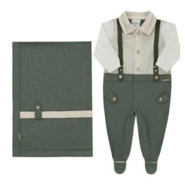 Imagem de Kit Saída Maternidade Luxo Bebê Menino Linho Paraiso 17759-Masculino