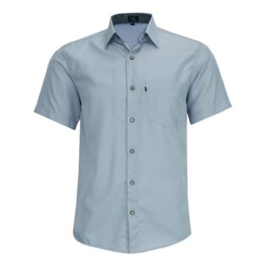 Imagem de Camisa Social Lbl Masculina Manga Curta Clássica 3024, Cinza, 1