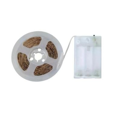 Imagem de Fita De LED Flexível Branca Quente, Alimentada Por 3 Pilhas AA, SMD283