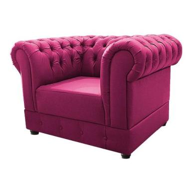 Imagem de Poltrona Decorativa Chesterfield Ana Suede Pink - Doce Sonho Móveis