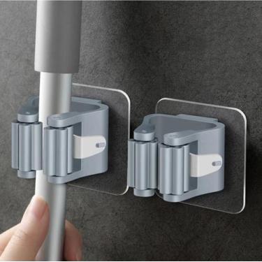 Imagem de 5 Peças Suporte Adesivo de Parede para Armazenamento Vassoura e Rodos 