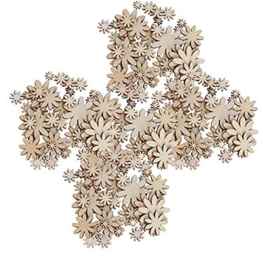 Imagem de AYNEFY 250 Peças Enfeites de Flores de Madeira, Recortes de Madeira Inacabados Com Tamanhos Mistos para Artesanato e Decoração Diy