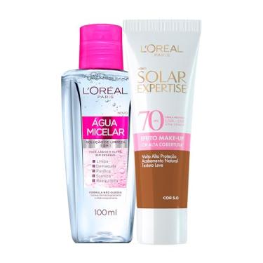 Imagem de Solar Expertise Efeito Makeup Cor 5.0 FPS70 30g + L'Oréal Paris Dermo Expertise Solução de Limpeza 5 em 1 - Água Micelar 100ml