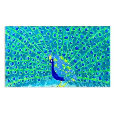 Imagem de Walasse Ting Wall Art Peacock II Impressão em tela giclée de famosa pintura abstrata colorida presente para decoração de quarto de banheiro moderno 60 x 95 cm (24 x 37 polegadas) pôster