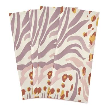 Imagem de Wassud Toalhas de prato de cozinha abstratas de leopardo pacote com 4 panos de prato macios com laço para pendurar toalha de mão de secagem rápida super absorvente toalhas de chá de mesa decorativas
