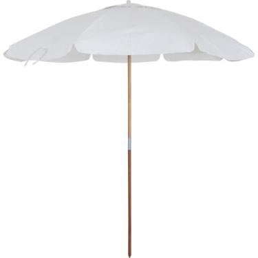 Imagem de Guarda-Sol Guarapari em Bagum e Haste de Madeira 2,20m Branco Bel, 2,2