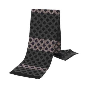 Imagem de Cachecol Masculino De Inverno Com Estampa Xadrez E Paisley, Imitação D