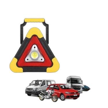 Imagem de Triângulo Carro Led Luz Solar Sinalizador Emergência
