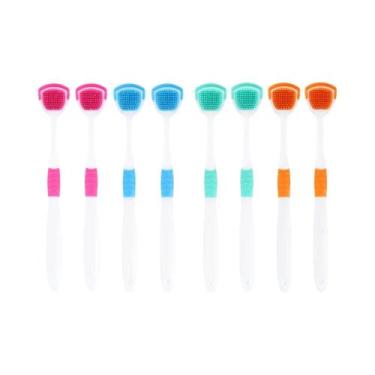 Imagem de Raspador De Língua De Silicone Para Higiene Bucal Vaclav 1Pc 4Pcs 8Pcs