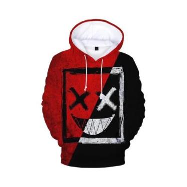 Imagem de Hoodie 3D Impresso Com Rosto Sorridente Do Diabo Para Homens E Mulhere