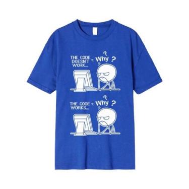 Imagem de Camiseta Masculina Engraçada Com Estampa Casual Do Sistema Operacional