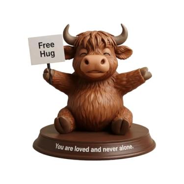 Imagem de Estatueta de vaca de resina, escultura de decoração humorística | Decoração de estatuetas de vaca - para banheiro, cozinha, prateleira, escritório, bandeja em camadas, decoração de mesa