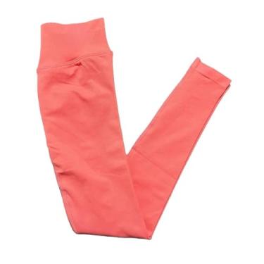 Imagem de tincolia Leggings femininas de alta elasticidade, shorts para levantar o bumbum, ioga, sem costura, controle de barriga, exercícios físicos - rosa coral-P