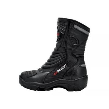 Imagem de 952AT-Bota Cano Alto Motociclismo Couro Legítimo – Palmilha com 9cm de Altura preto-Masculino