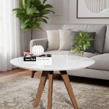 Imagem de Mesa Dubai Centro Redonda Em Madeira Rustica Para Hall Sala - Decor, B