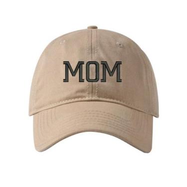 Imagem de Boné de beisebol, chapéus lisos de algodão lavado com bordado MOM - Yi
