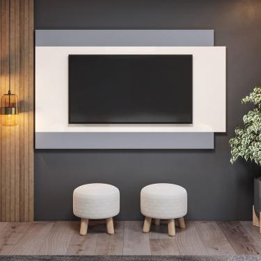 Imagem de Painel Para Tv Até 55 Polegadas Atria Casa 812 Cinza Off White