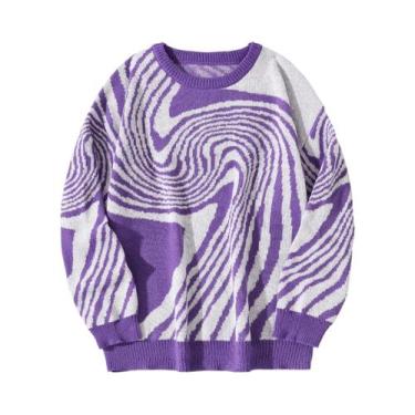 Imagem de Suéter Masculino De Inverno E Outono Com Jacquard Labirinto, Gola Redo